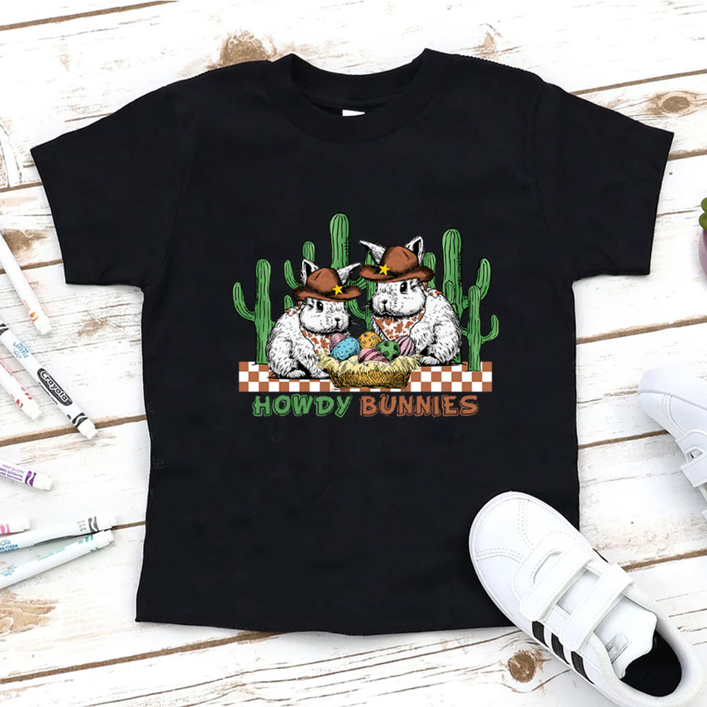 Howdy Bunnies Easter Kid T-Shirt