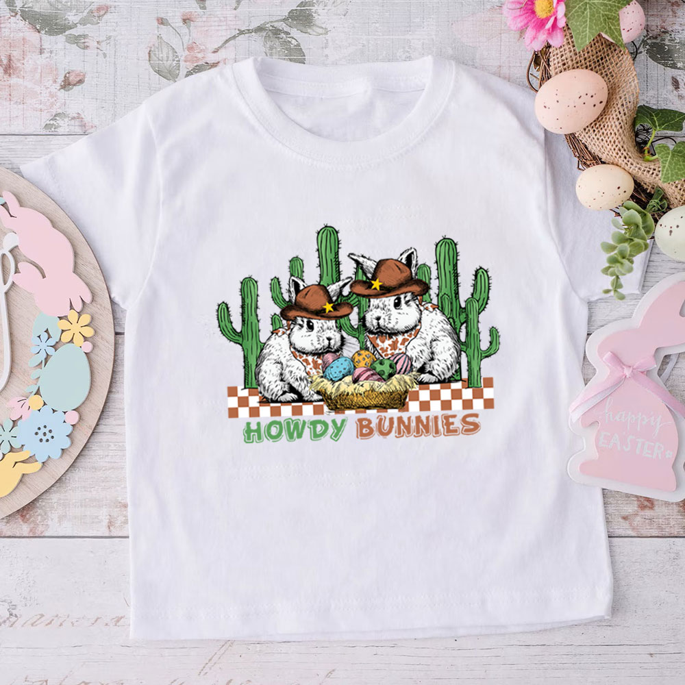 Howdy Bunnies Easter Kid T-Shirt