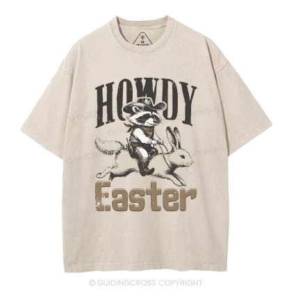 Howdy Easter Chrsitian Washed T-Shirt