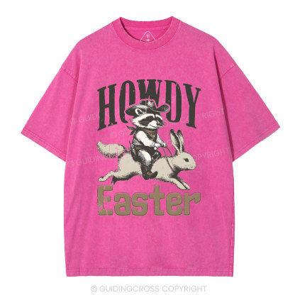 Howdy Easter Chrsitian Washed T-Shirt