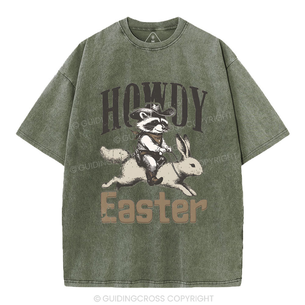 Howdy Easter Chrsitian Washed T-Shirt