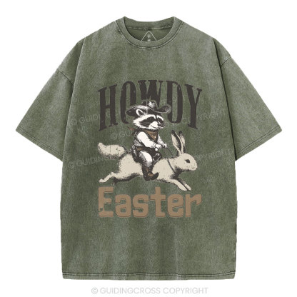 Howdy Easter Chrsitian Washed T-Shirt
