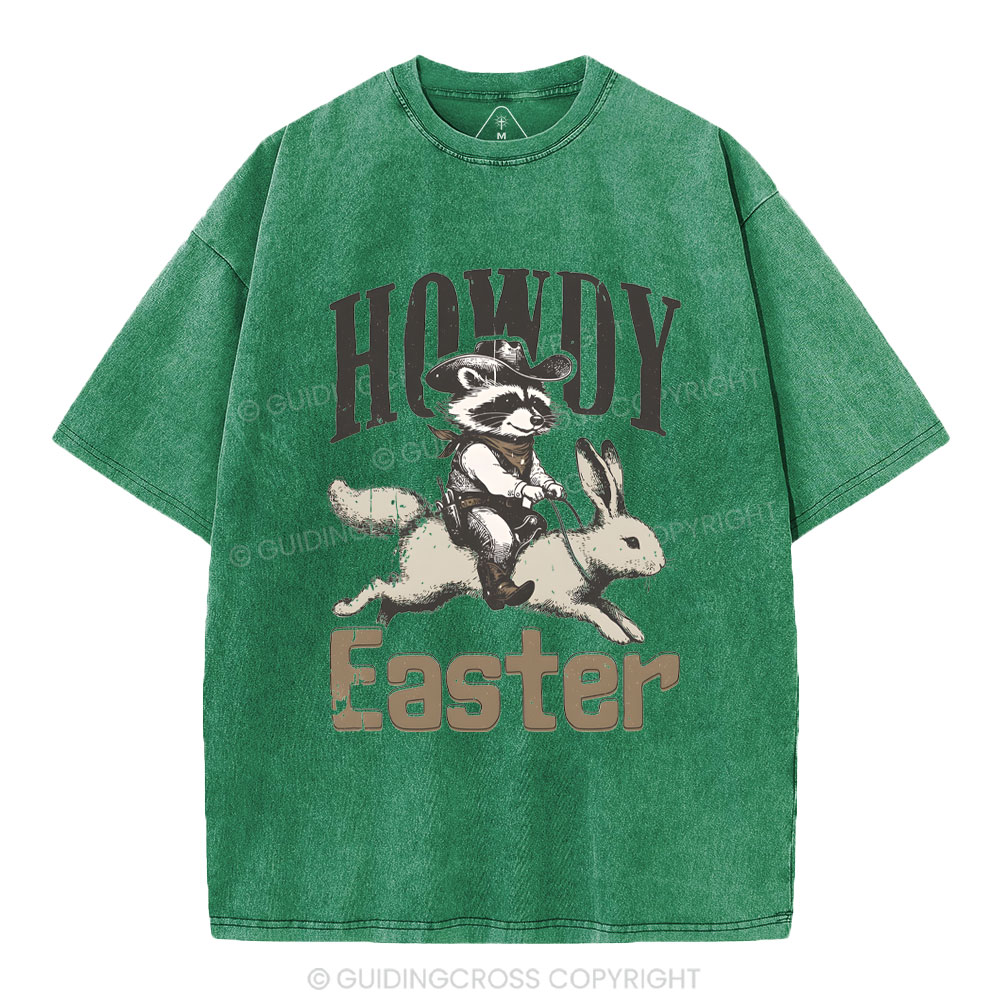 Howdy Easter Chrsitian Washed T-Shirt