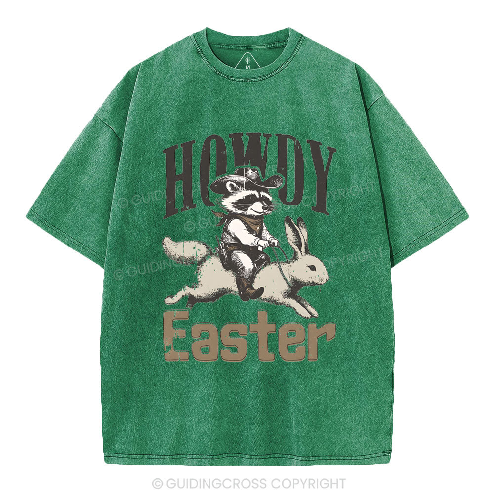 Howdy Easter Chrsitian Washed T-Shirt