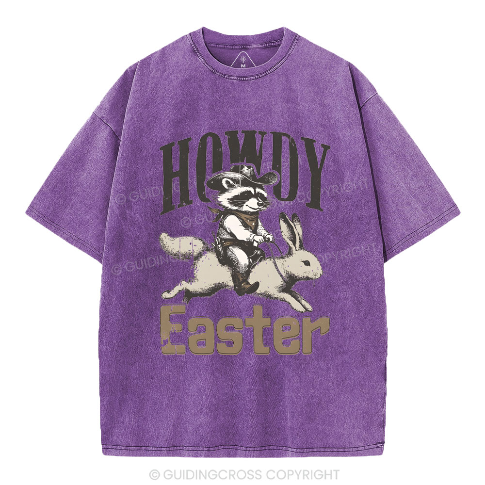 Howdy Easter Chrsitian Washed T-Shirt