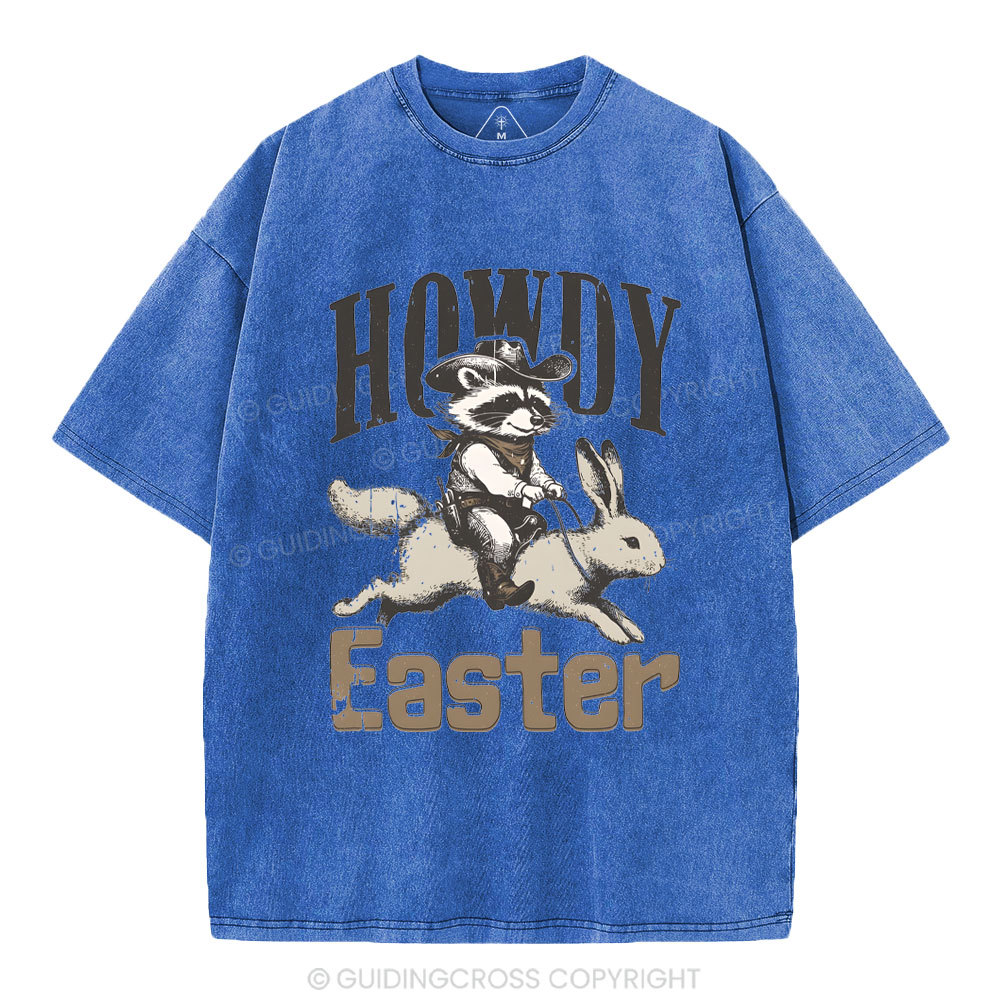 Howdy Easter Chrsitian Washed T-Shirt
