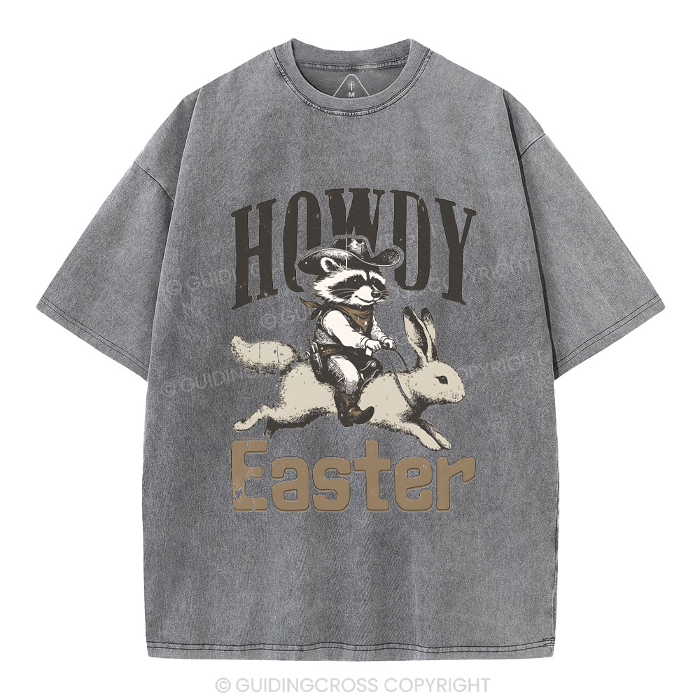 Howdy Easter Chrsitian Washed T-Shirt
