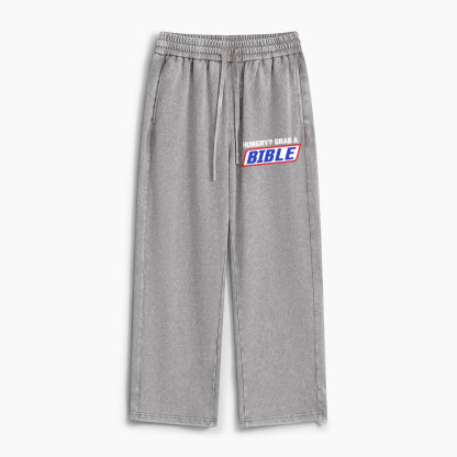 Hungry ? Grab A Bible Christian Washed Sweatpants