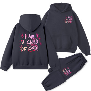 Image of I Am A Child Of God Christian Fleece Hoodie Set