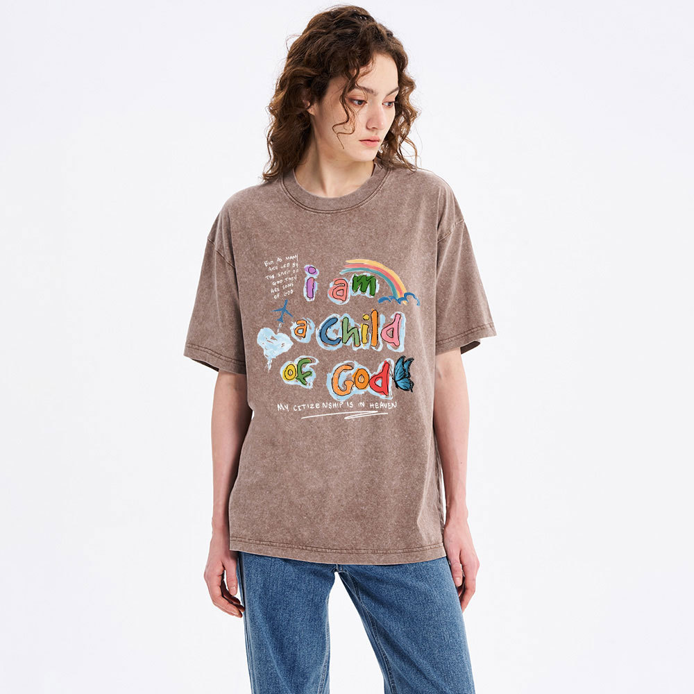 I Am A Child Of God Christian Washed T-Shirt