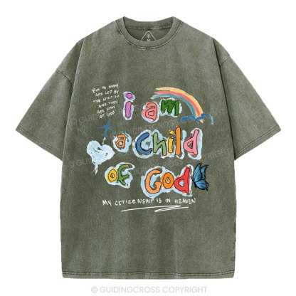 I Am A Child Of God Christian Washed T-Shirt