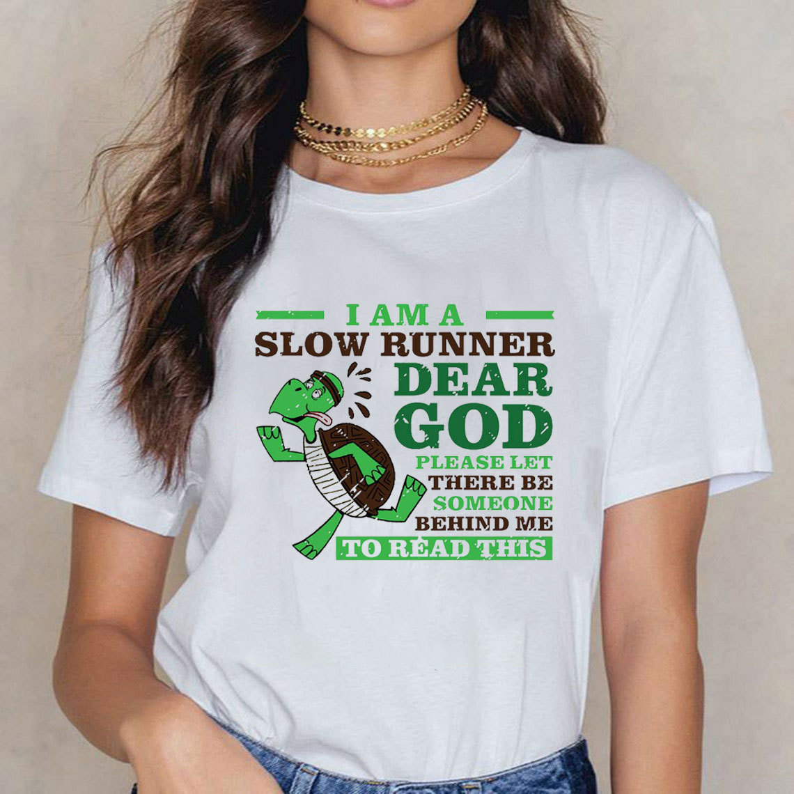 I Am A Slow Runner Dear God Christian T-Shirt