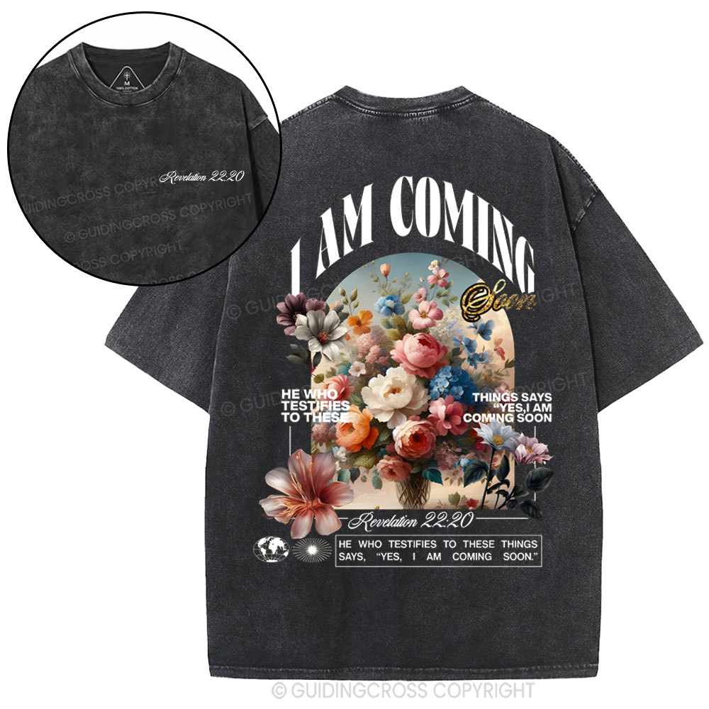 I Am Coming Christian Washed T-Shirt
