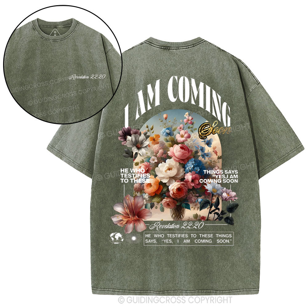 I Am Coming Christian Washed T-Shirt