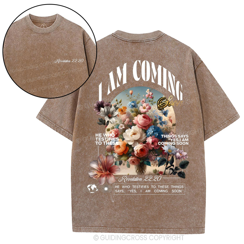 I Am Coming Christian Washed T-Shirt