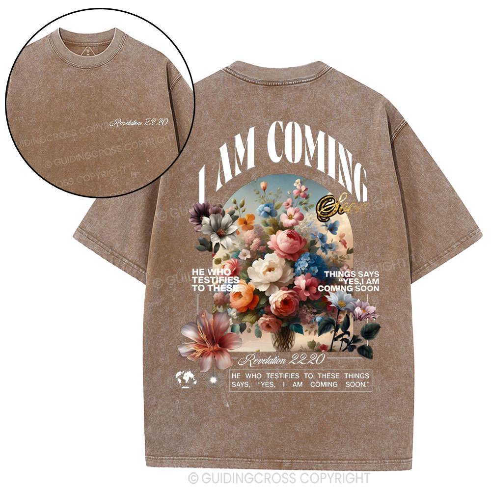 I Am Coming Christian Washed T-Shirt