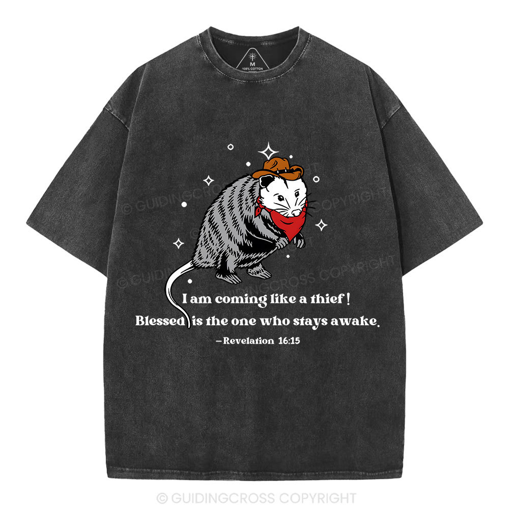 I Am Coming Like A Thief Christian Washed T-Shirt