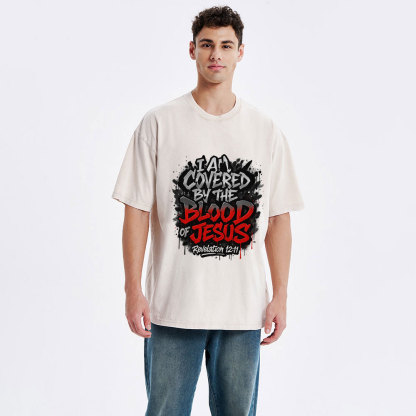 I Am Covered By The Blood Of Jesus Christian Washed T-Shirt