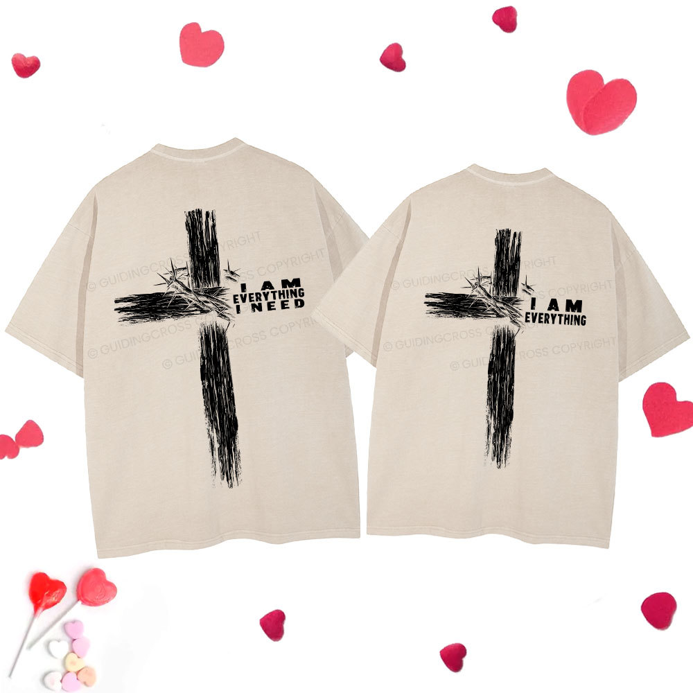 I Am Everything Christian Couple Washed T-Shirt