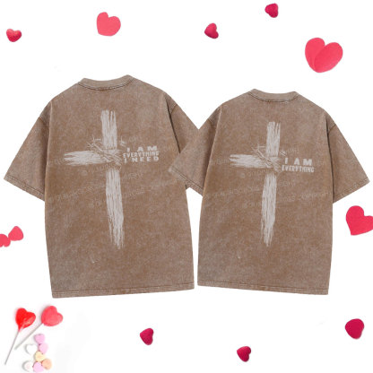 I Am Everything Christian Couple Washed T-Shirt