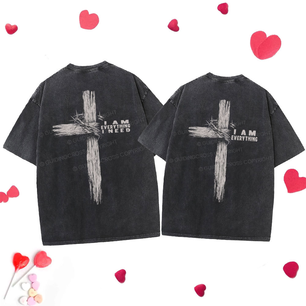 I Am Everything Christian Couple Washed T-Shirt
