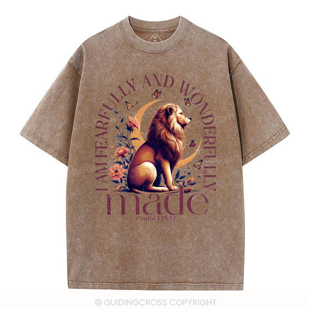 I Am Fearfully And Wonderfully Made Christian Washed T-Shirt