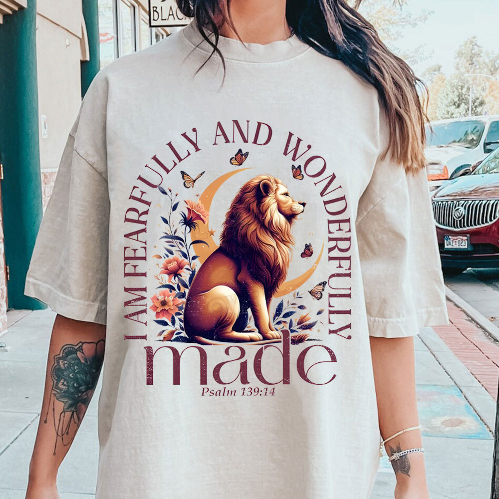 I Am Fearfully And Wonderfully Made Christian Washed T-Shirt