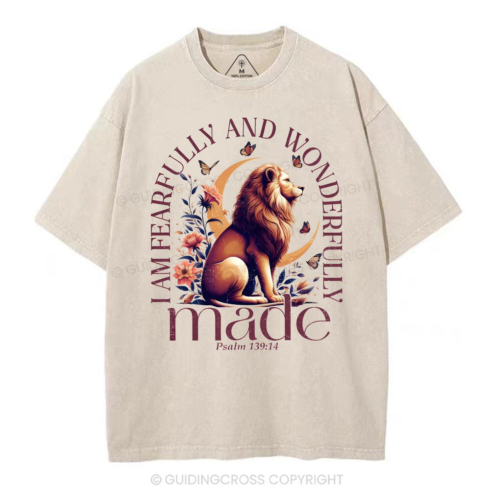 I Am Fearfully And Wonderfully Made Christian Washed T-Shirt