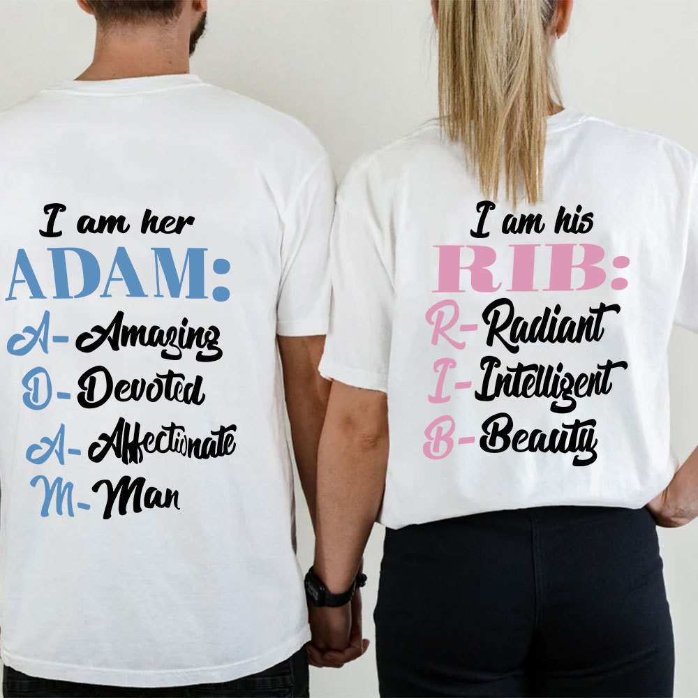 I Am Her Adam I Am His Rib Christian Couple T-shirt