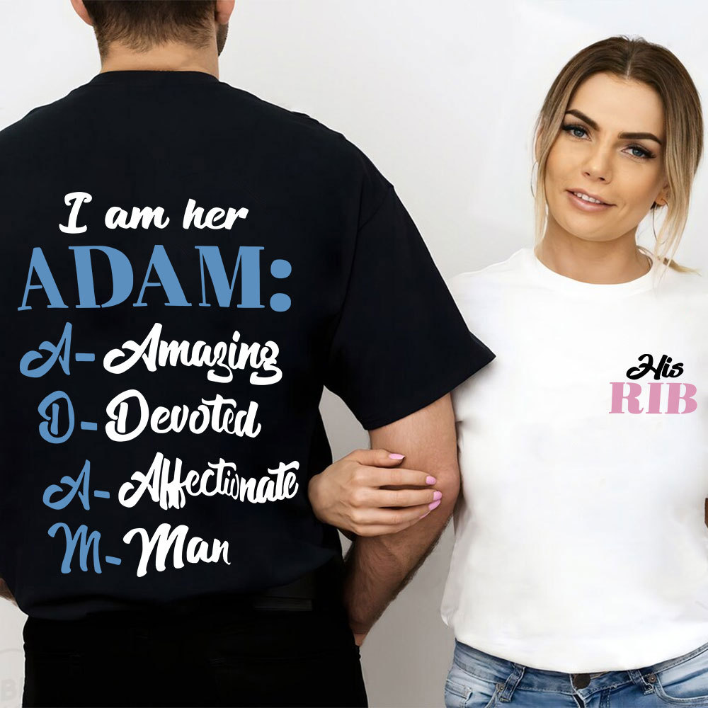 I Am Her Adam I Am His Rib Christian Couple T-shirt