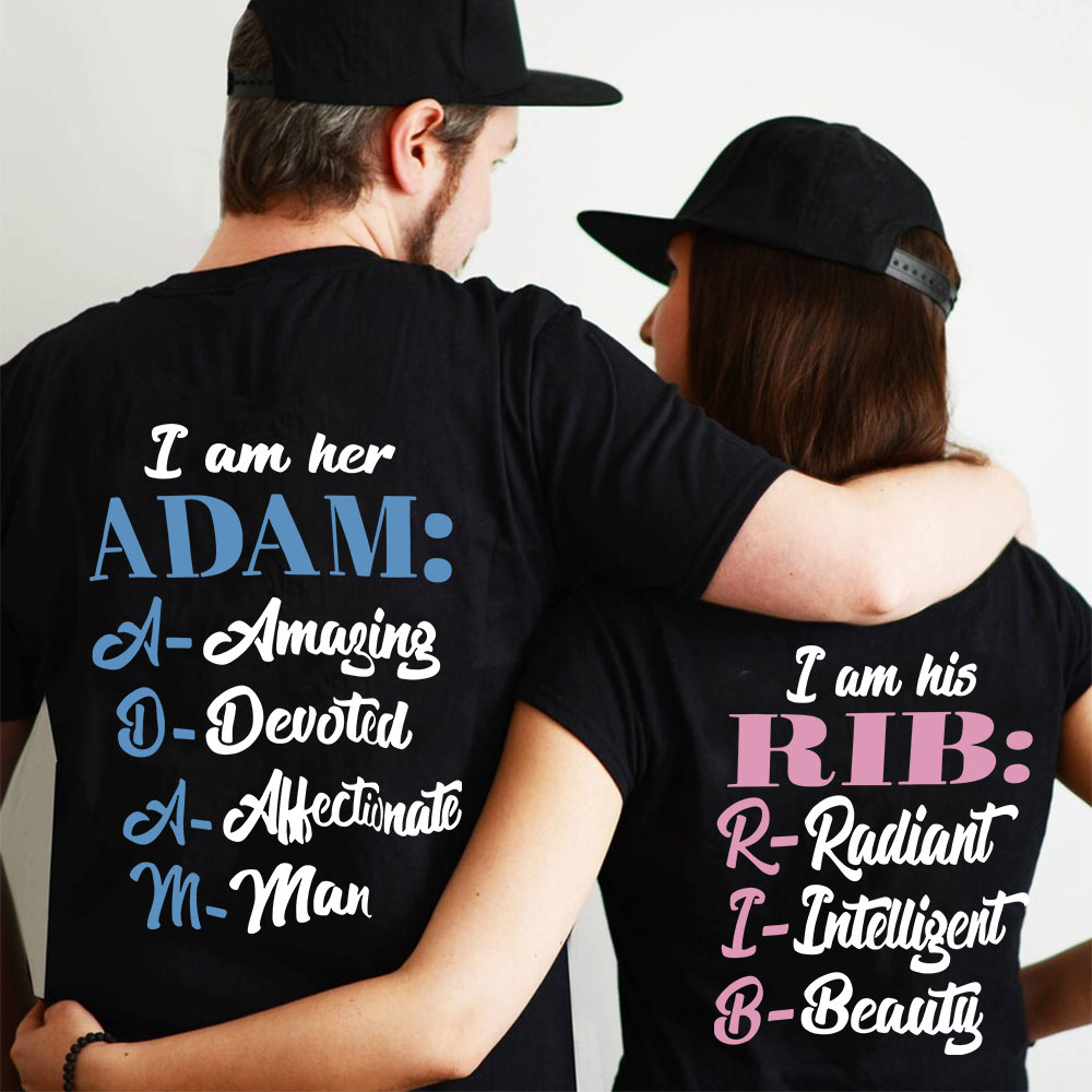 I Am Her Adam I Am His Rib Christian Couple T-shirt