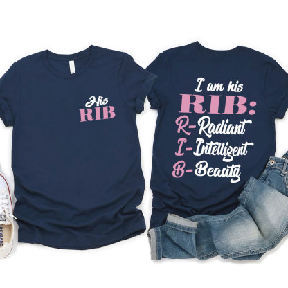 I Am Her Adam I Am His Rib Christian Couple T-shirt