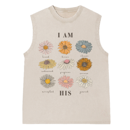I Am His Christian Washed sleeveless Tee