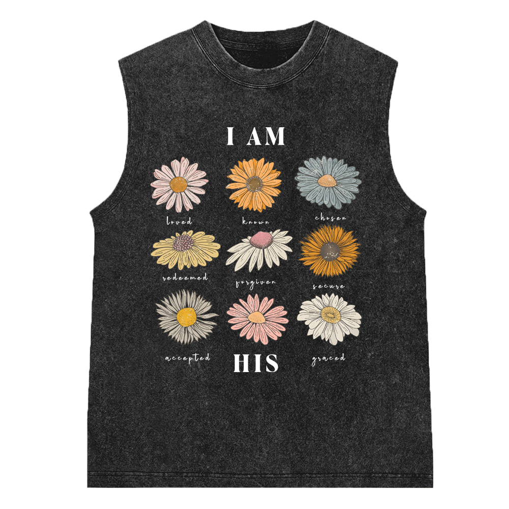 I Am His Christian Washed sleeveless Tee