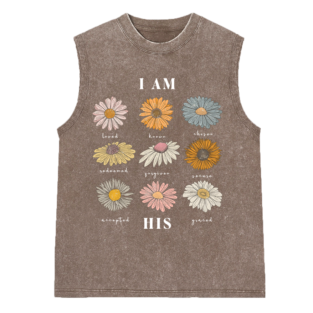 I Am His Christian Washed sleeveless Tee