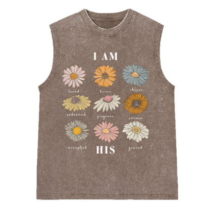 I Am His Christian Washed sleeveless Tee