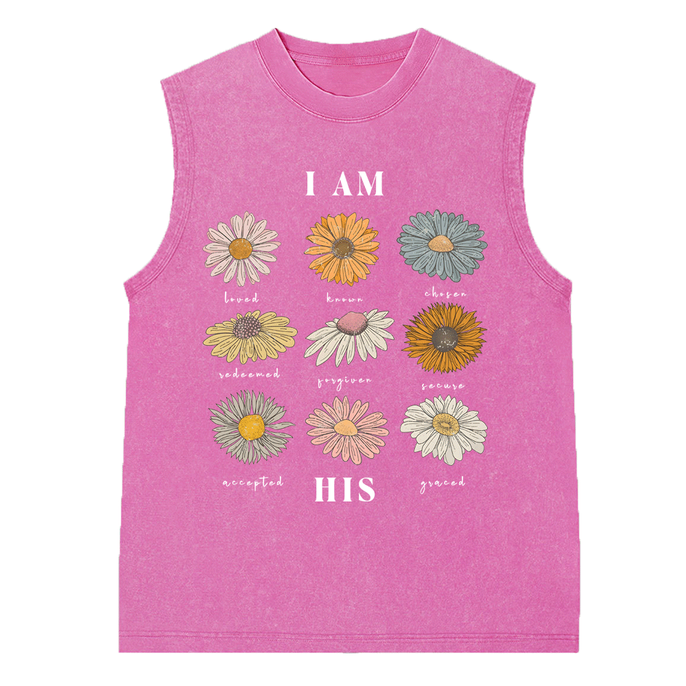 I Am His Christian Washed sleeveless Tee