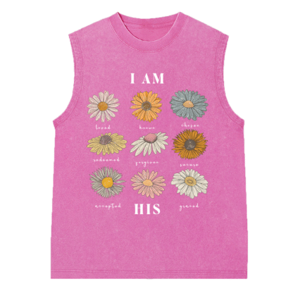I Am His Christian Washed sleeveless Tee