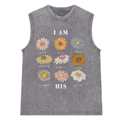 I Am His Christian Washed sleeveless Tee