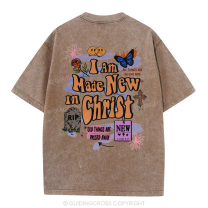 I Am Made New In Christ Christian Washed T-Shirt