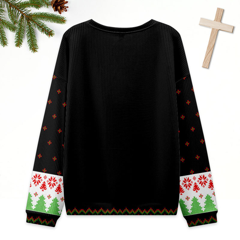 I Am Mixed Half Jesus And Half Peter Christian Ugly Christmas Sweatshirt