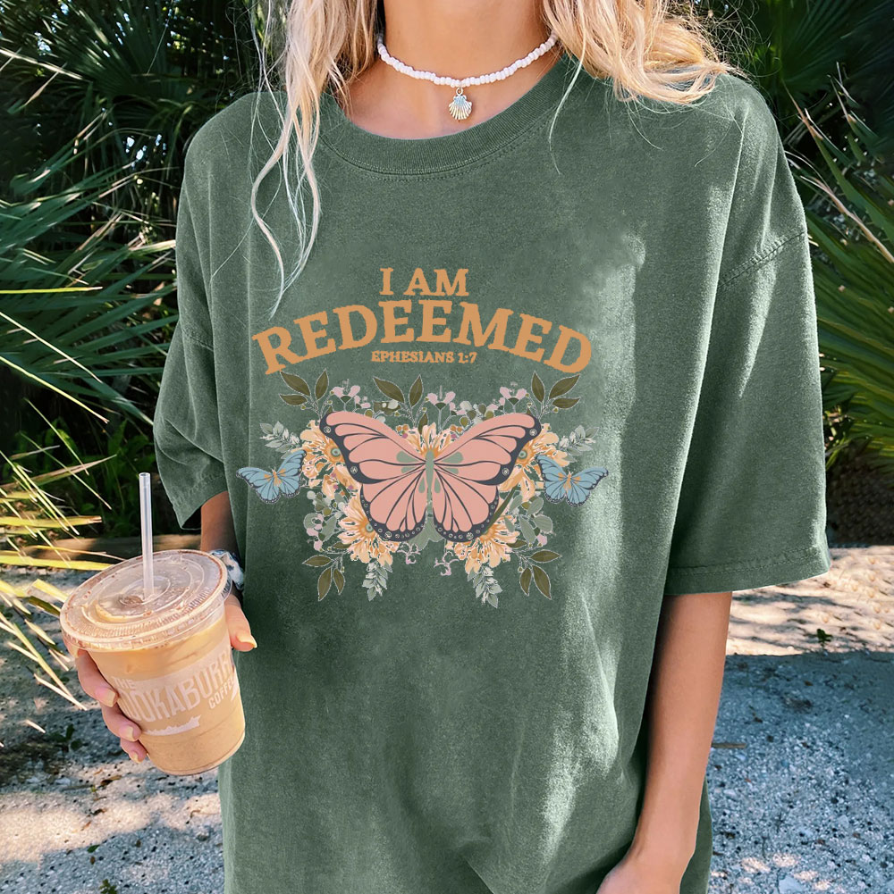 I Am Redeemed Christian Washed T-Shirt