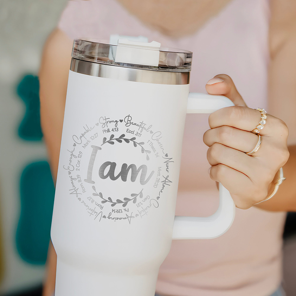 I Am Strong Beautiful Chosen Never Alone Created Amazing Christian 40OZ Tumbler