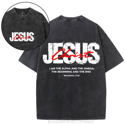 I Am The Alpha And Omega Christian Washed T-Shirt
