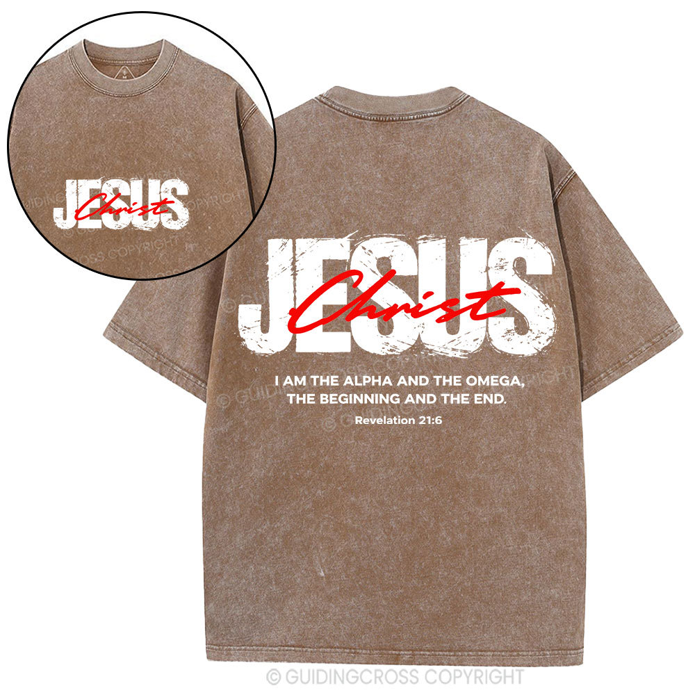 I Am The Alpha And Omega Christian Washed T-Shirt