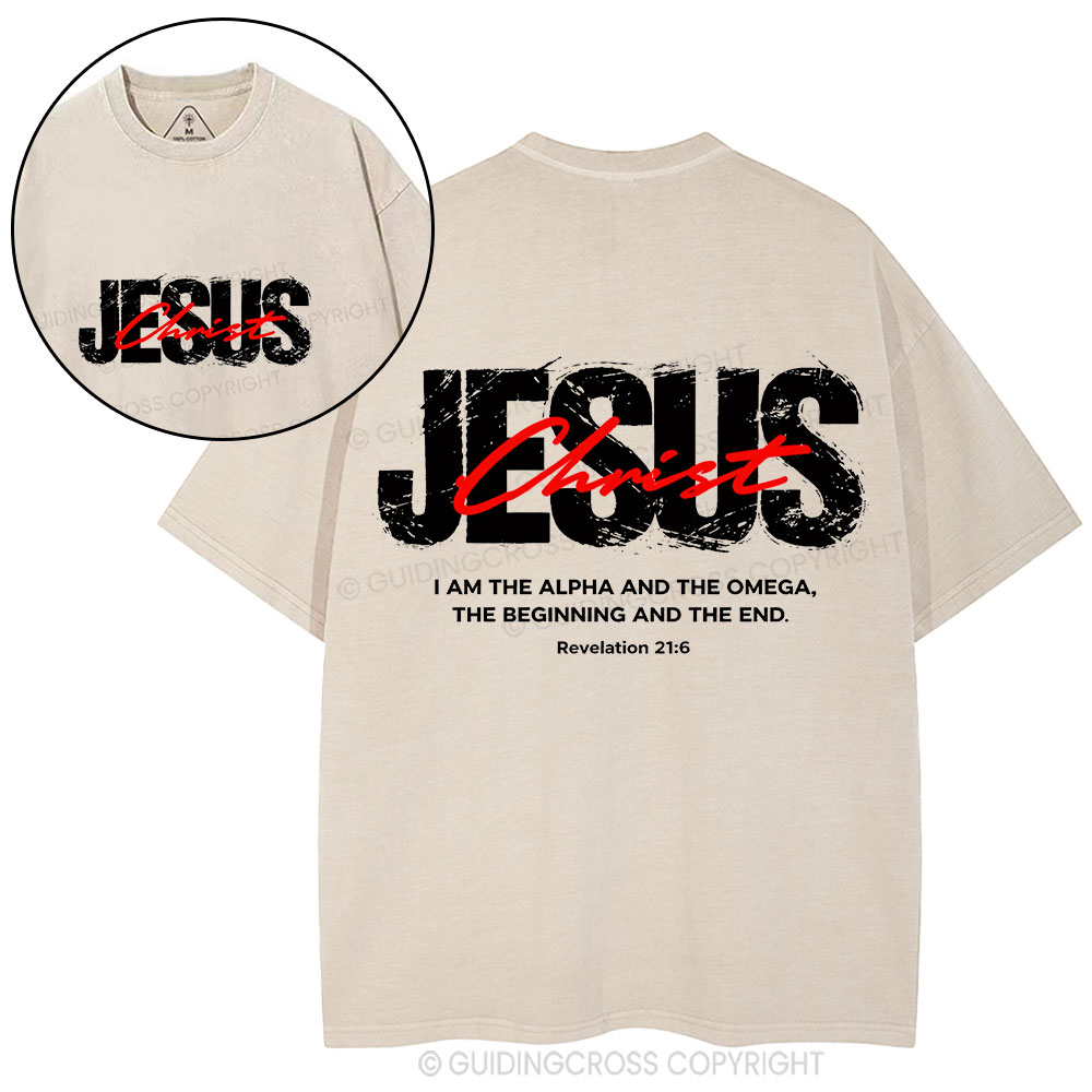 I Am The Alpha And Omega Christian Washed T-Shirt