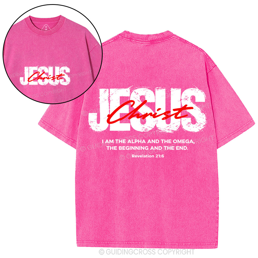 I Am The Alpha And Omega Christian Washed T-Shirt