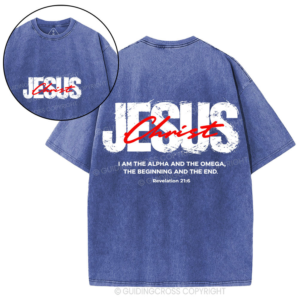 I Am The Alpha And Omega Christian Washed T-Shirt