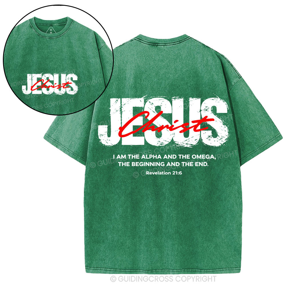 I Am The Alpha And Omega Christian Washed T-Shirt