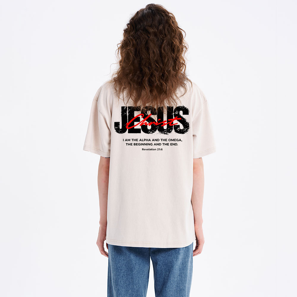 I Am The Alpha And Omega Christian Washed T-Shirt